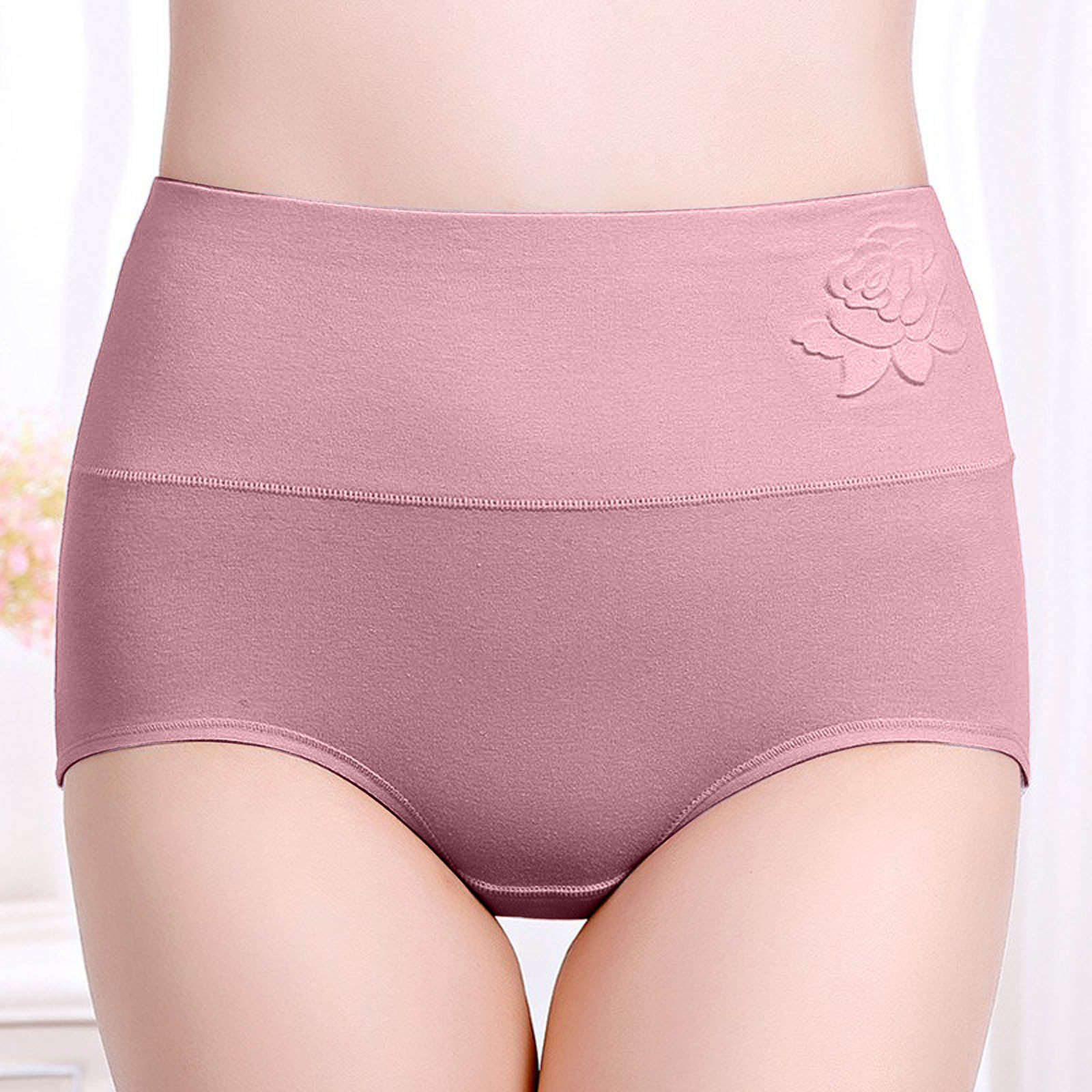 thumbnail image 3 of Braguitas posparto de cintura alta para mujer, cobertura total - Algodón, color liso, cómodas - L-XXL, 3 of 6